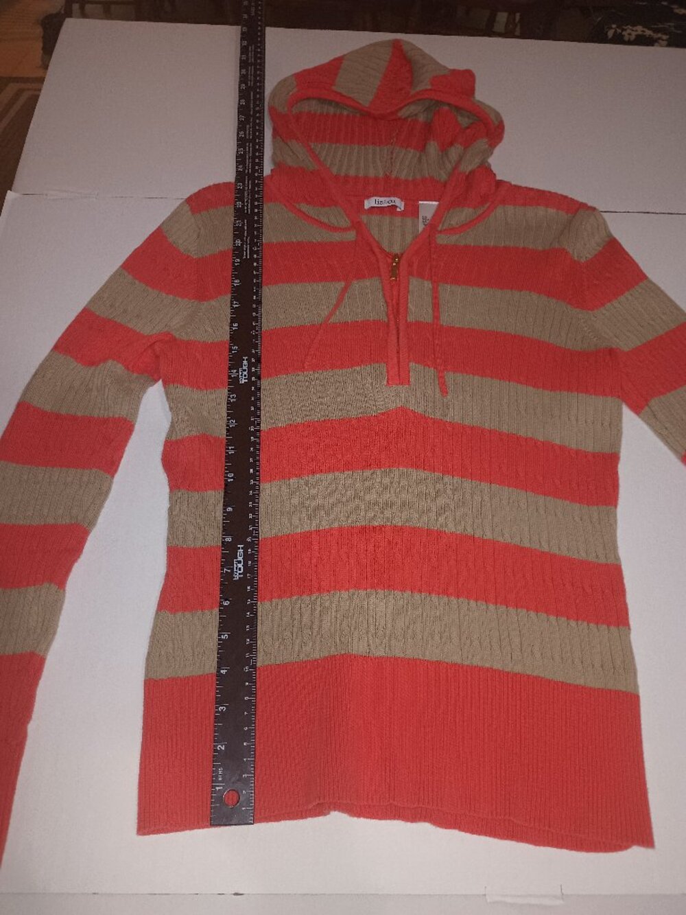 Red and Tan large size Hooded Sweater
